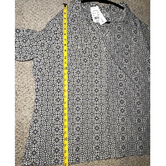 Notations - Women's 3X Button-Up Geometric Print Blouse - Picture 5 of 14